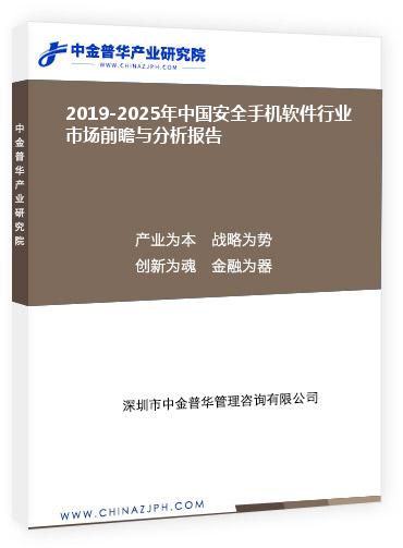 2019-2025年中國安全手機軟件行業(yè)市場前瞻與分析報告