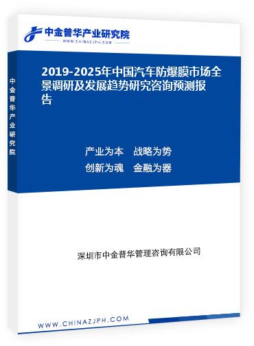 2019-2025年中國汽車防爆膜市場全景調(diào)研及發(fā)展趨勢研究咨詢預測報告